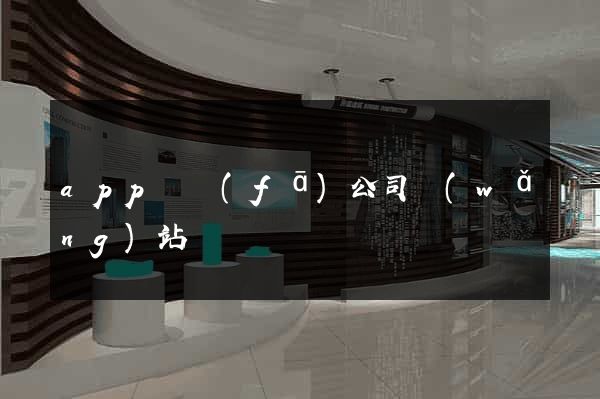 app開發(fā)公司網(wǎng)站