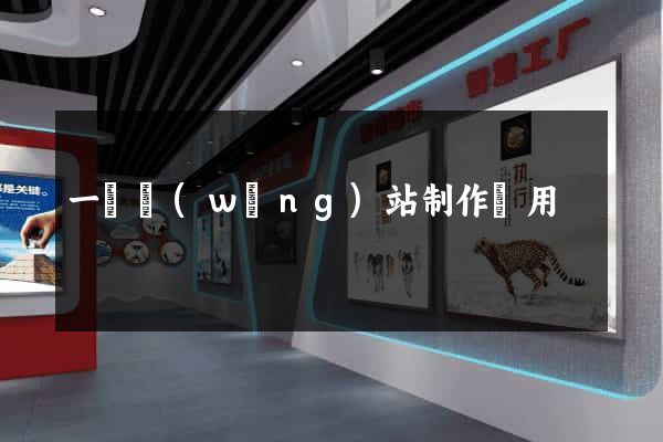 一個網(wǎng)站制作費用