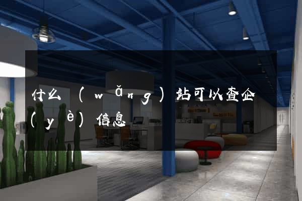什么網(wǎng)站可以查企業(yè)信息