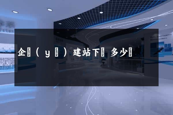 企業(yè)建站下來多少錢