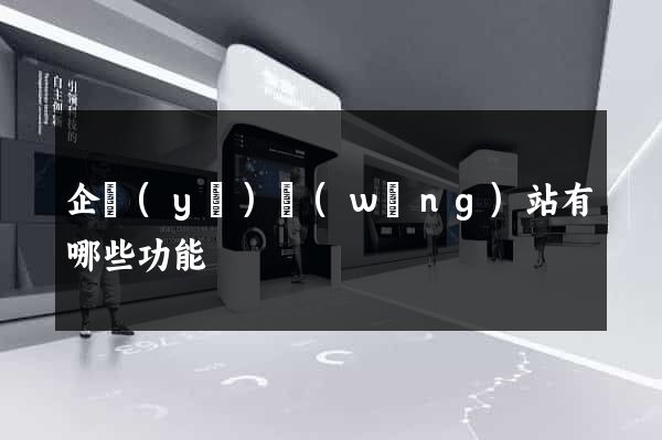 企業(yè)網(wǎng)站有哪些功能