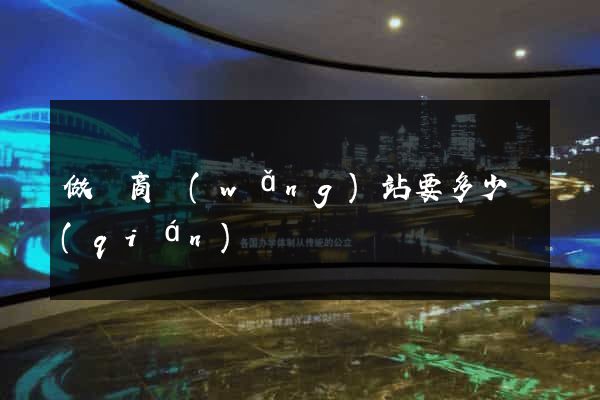 做電商網(wǎng)站要多少錢(qián)