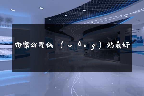 哪家公司做網(wǎng)站最好