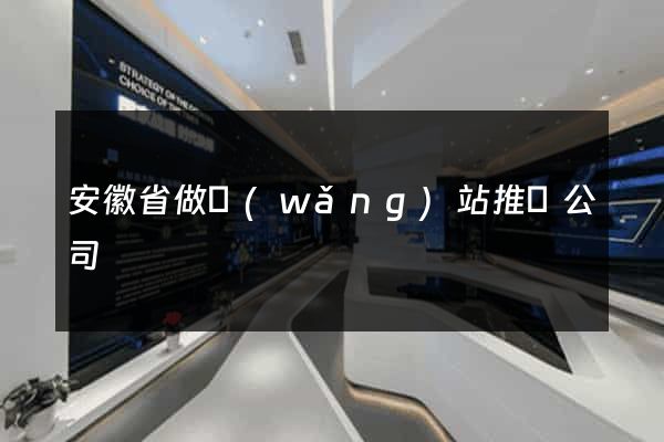 安徽省做網(wǎng)站推廣公司