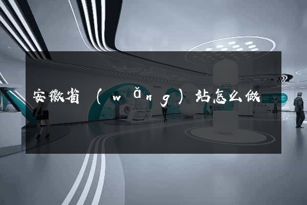 安徽省網(wǎng)站怎么做