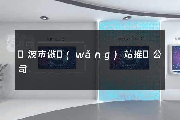 寧波市做網(wǎng)站推廣公司