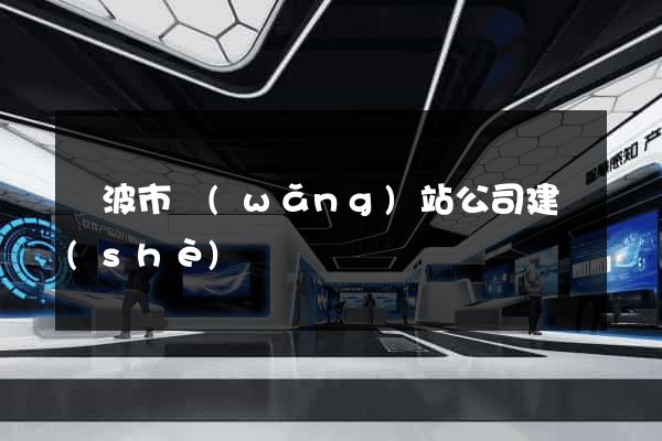 寧波市網(wǎng)站公司建設(shè)