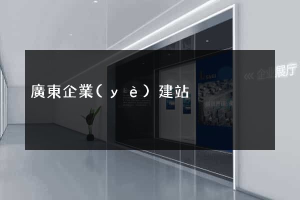 廣東企業(yè)建站