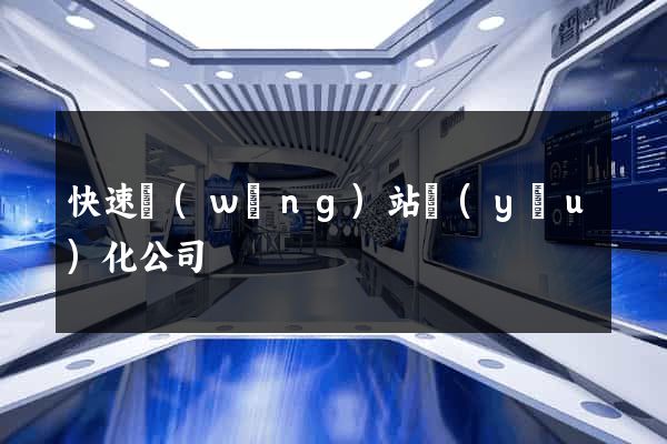 快速網(wǎng)站優(yōu)化公司