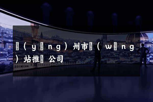 揚(yáng)州市網(wǎng)站推廣公司