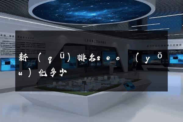 新區(qū)排名seo優(yōu)化多少錢