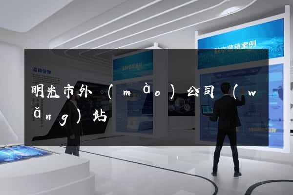 明光市外貿(mào)公司網(wǎng)站
