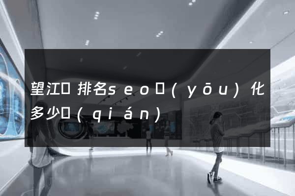望江縣排名seo優(yōu)化多少錢(qián)