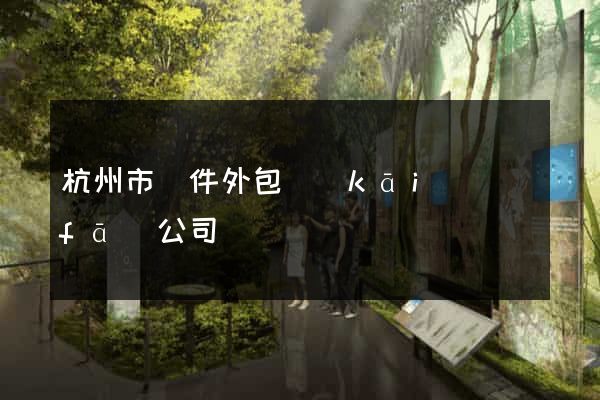 杭州市軟件外包開(kāi)發(fā)公司