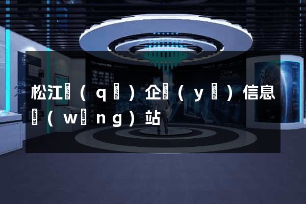 松江區(qū)企業(yè)信息網(wǎng)站