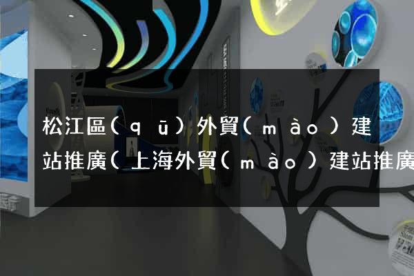 松江區(qū)外貿(mào)建站推廣(上海外貿(mào)建站推廣公司)