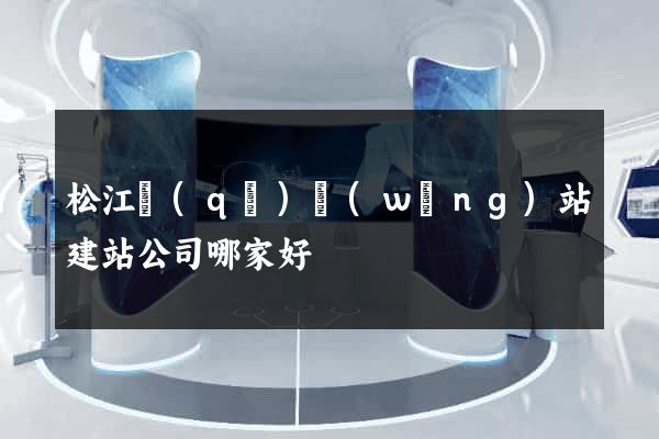 松江區(qū)網(wǎng)站建站公司哪家好