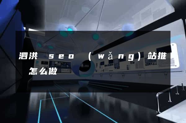 泗洪縣seo網(wǎng)站推廣怎么做