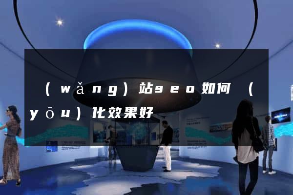網(wǎng)站seo如何優(yōu)化效果好