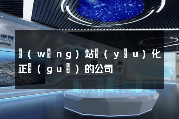 網(wǎng)站優(yōu)化正規(guī)的公司