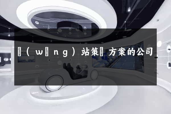 網(wǎng)站策劃方案的公司