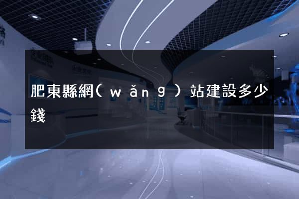 肥東縣網(wǎng)站建設多少錢