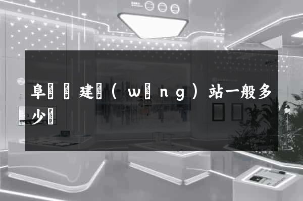 阜寧縣建網(wǎng)站一般多少錢