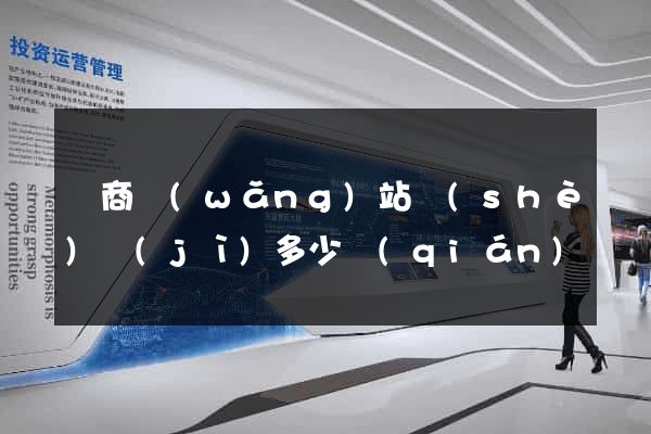 電商網(wǎng)站設(shè)計(jì)多少錢(qián)