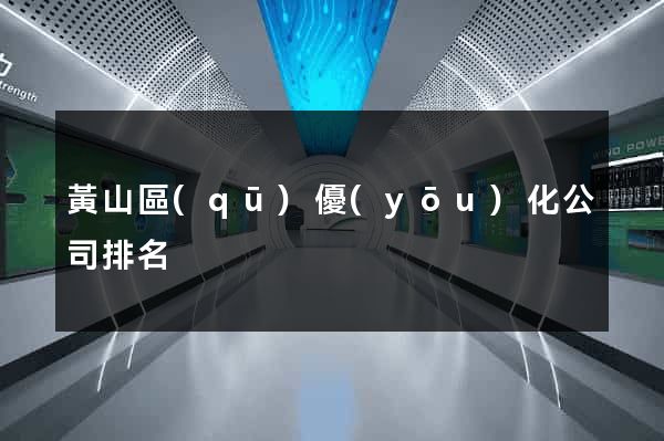 黃山區(qū)優(yōu)化公司排名