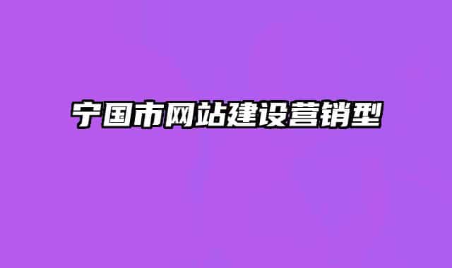 寧國(guó)市網(wǎng)站建設(shè)營(yíng)銷型