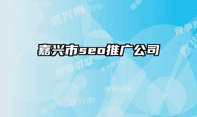 嘉興市seo推廣公司